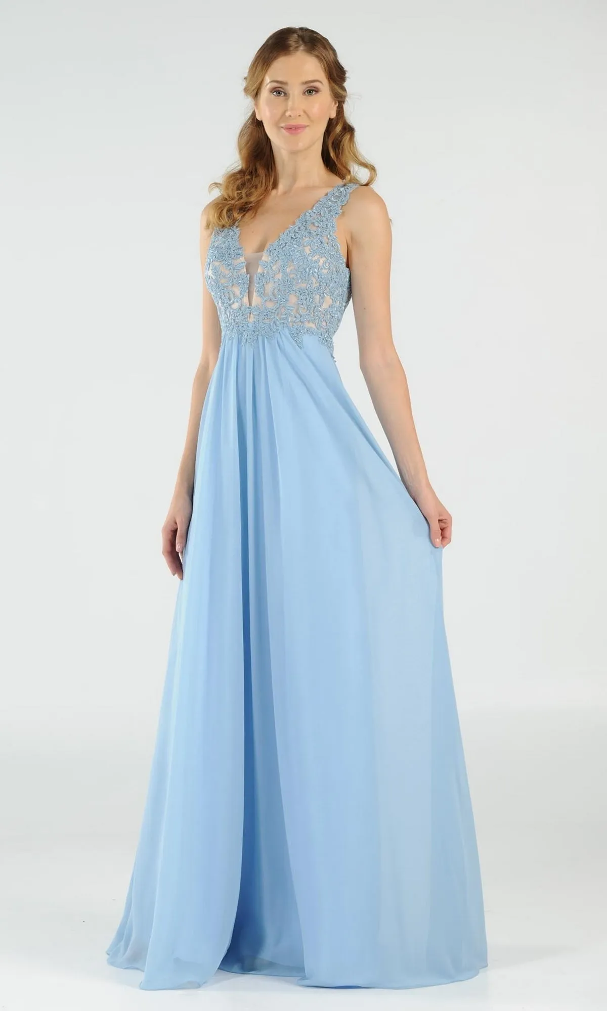 Sleeveless V-Neck Chiffon Long Prom Dress 8012 sold by PromGirl product image thumbnail 3