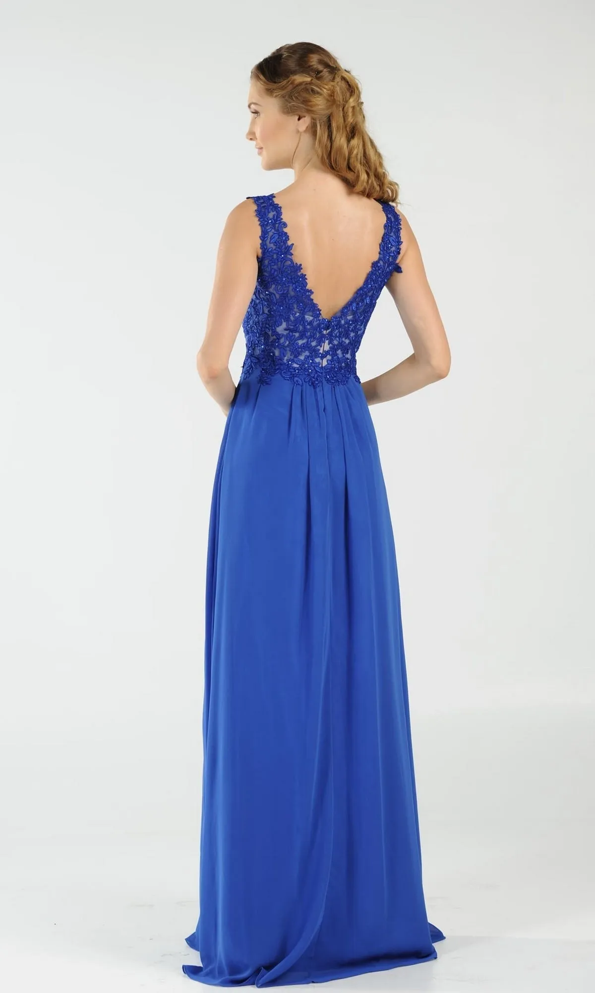 Sleeveless V-Neck Chiffon Long Prom Dress 8012 sold by PromGirl product image thumbnail 2