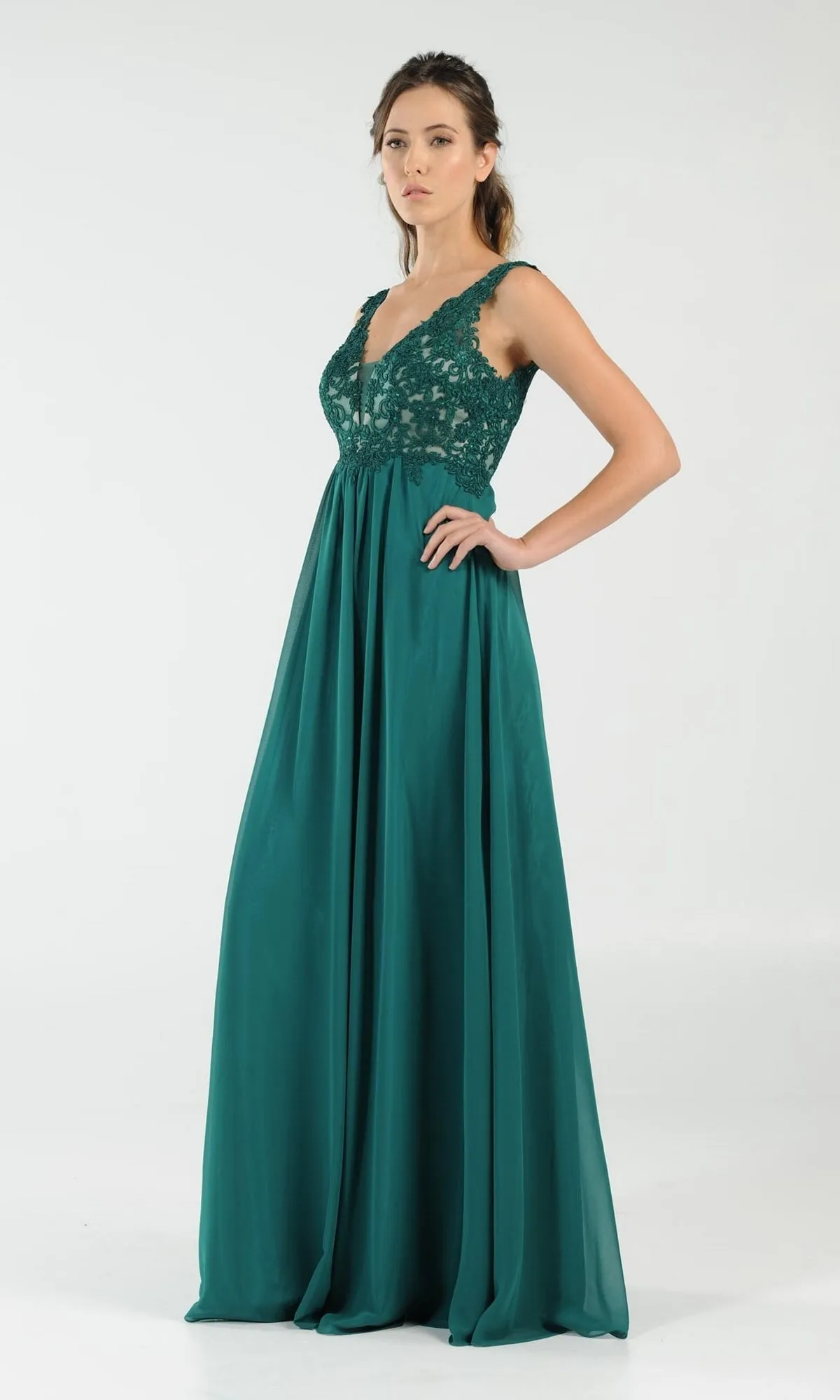 Sleeveless V-Neck Chiffon Long Prom Dress 8012 sold by PromGirl product image thumbnail 5