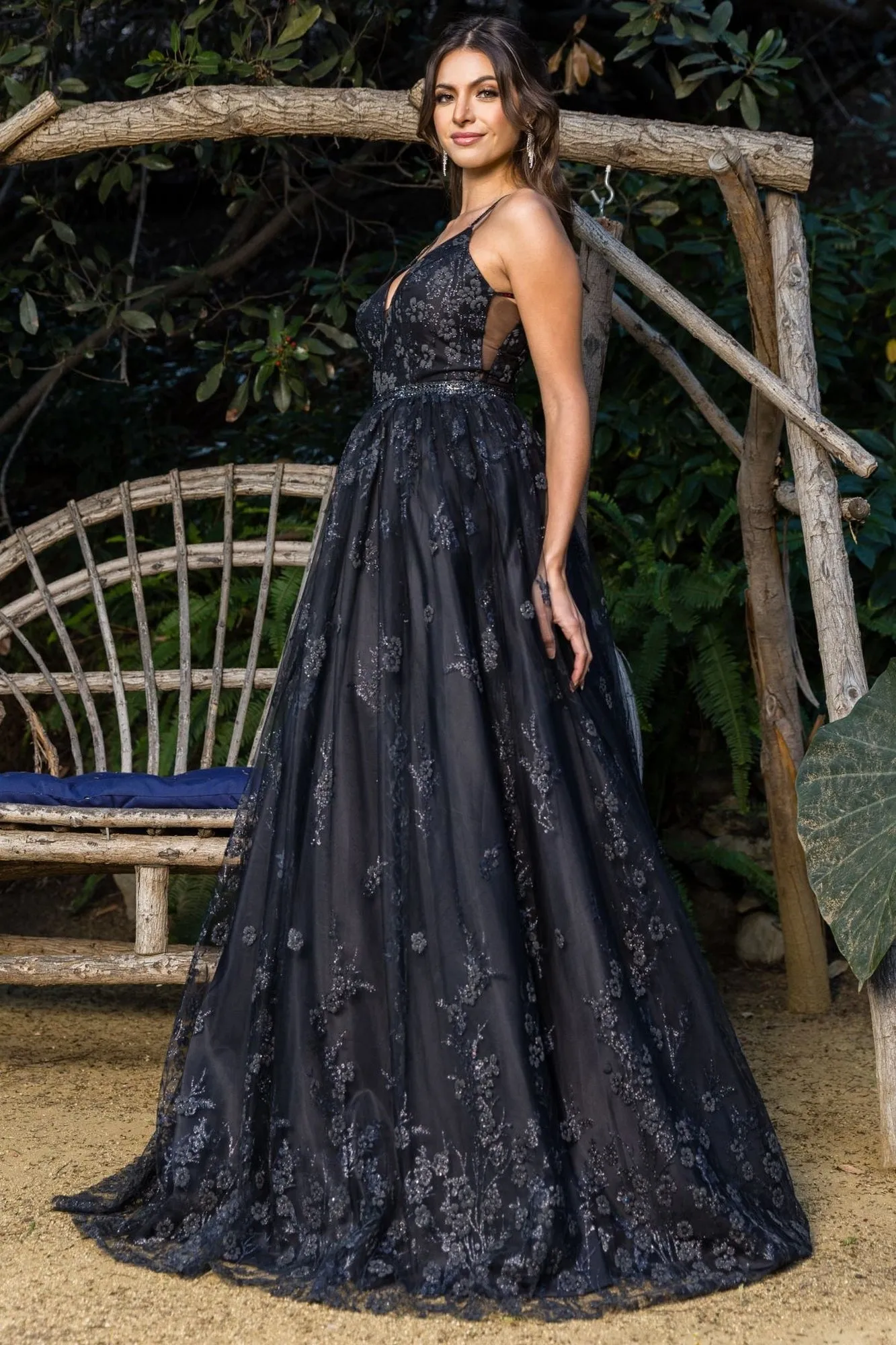 Corset-Back Long Glitter Prom Ball Gown 8039J sold by PromGirl product image thumbnail 3