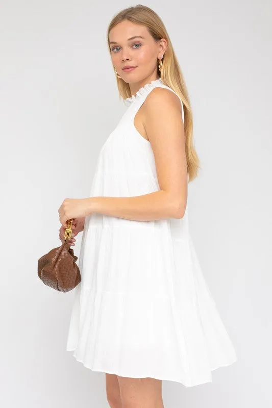 High-Neck Short White Casual Grad Dress AD1918 sold by PromGirl product image thumbnail 5