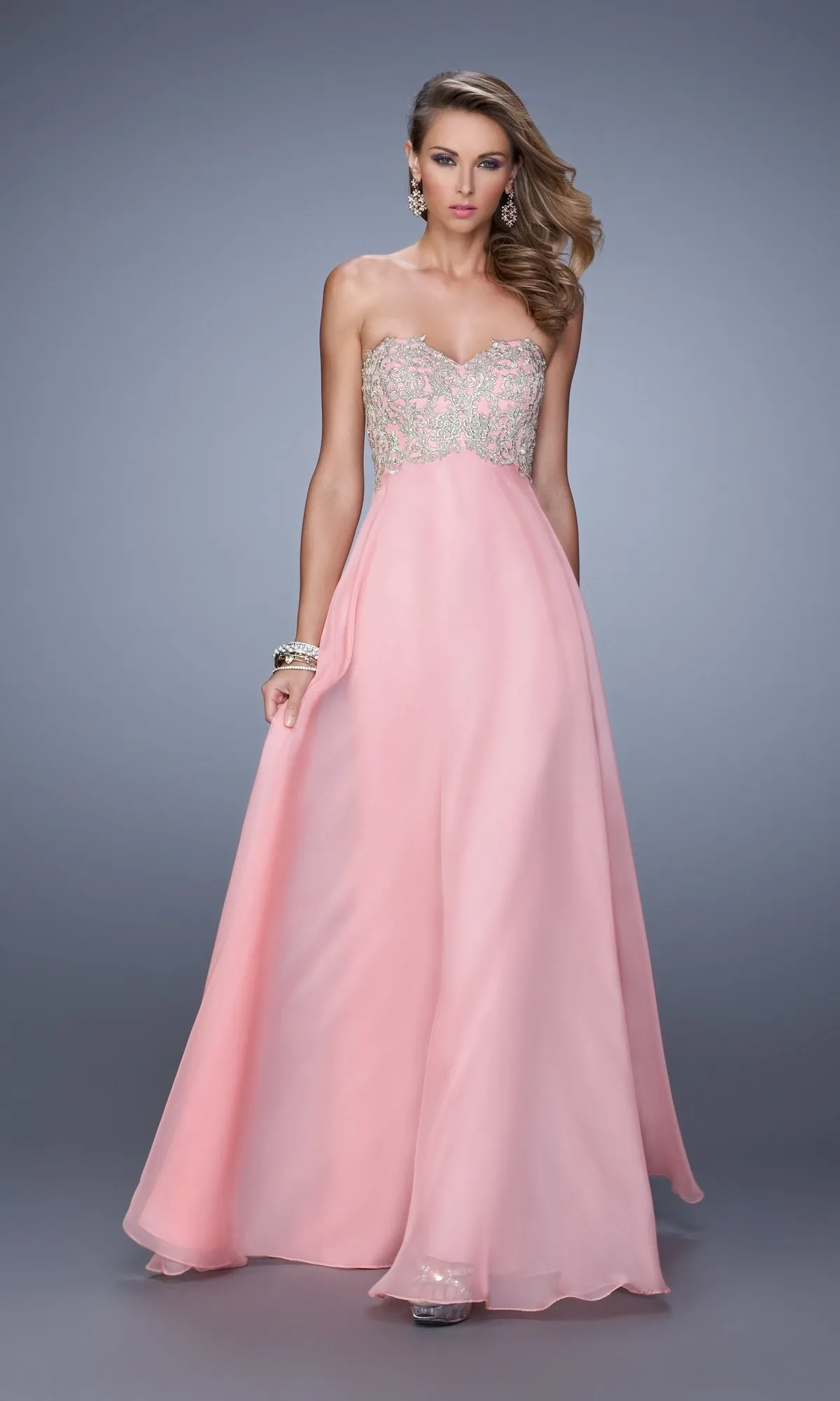 La Femme Embroidered Chiffon Prom Dress 21289 sold by PromGirl product image thumbnail 3