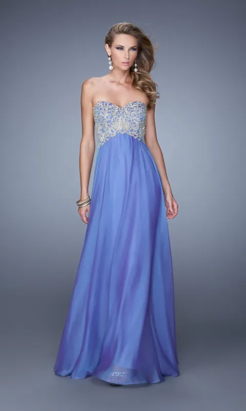 La Femme Embroidered Chiffon Prom Dress 21289 sold by PromGirl