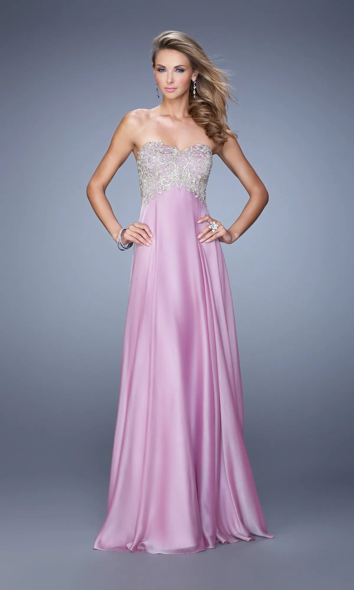 La Femme Embroidered Chiffon Prom Dress 21289 sold by PromGirl product image thumbnail 4