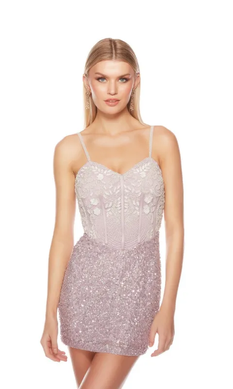 Alyce Lace-Up Short Beaded Homecoming Dress 84008 sold by PromGirl