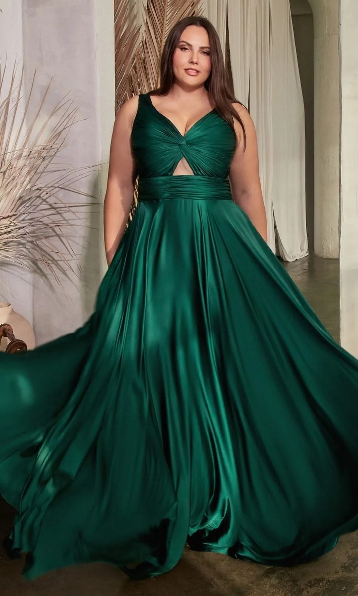 Twist-Front Long Plus-Size Prom Dress 7497C sold by PromGirl product image thumbnail 5