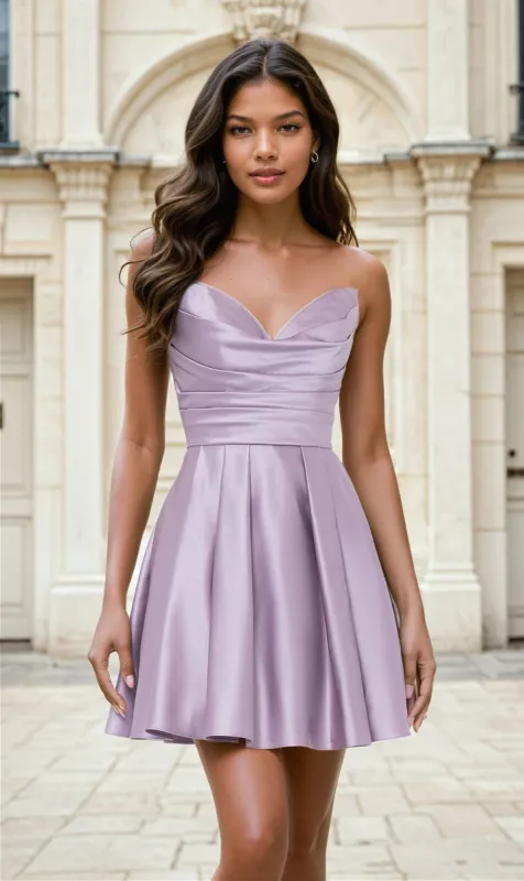 Short Strapless Sweetheart Hoco Dress 4914BN sold by PromGirl