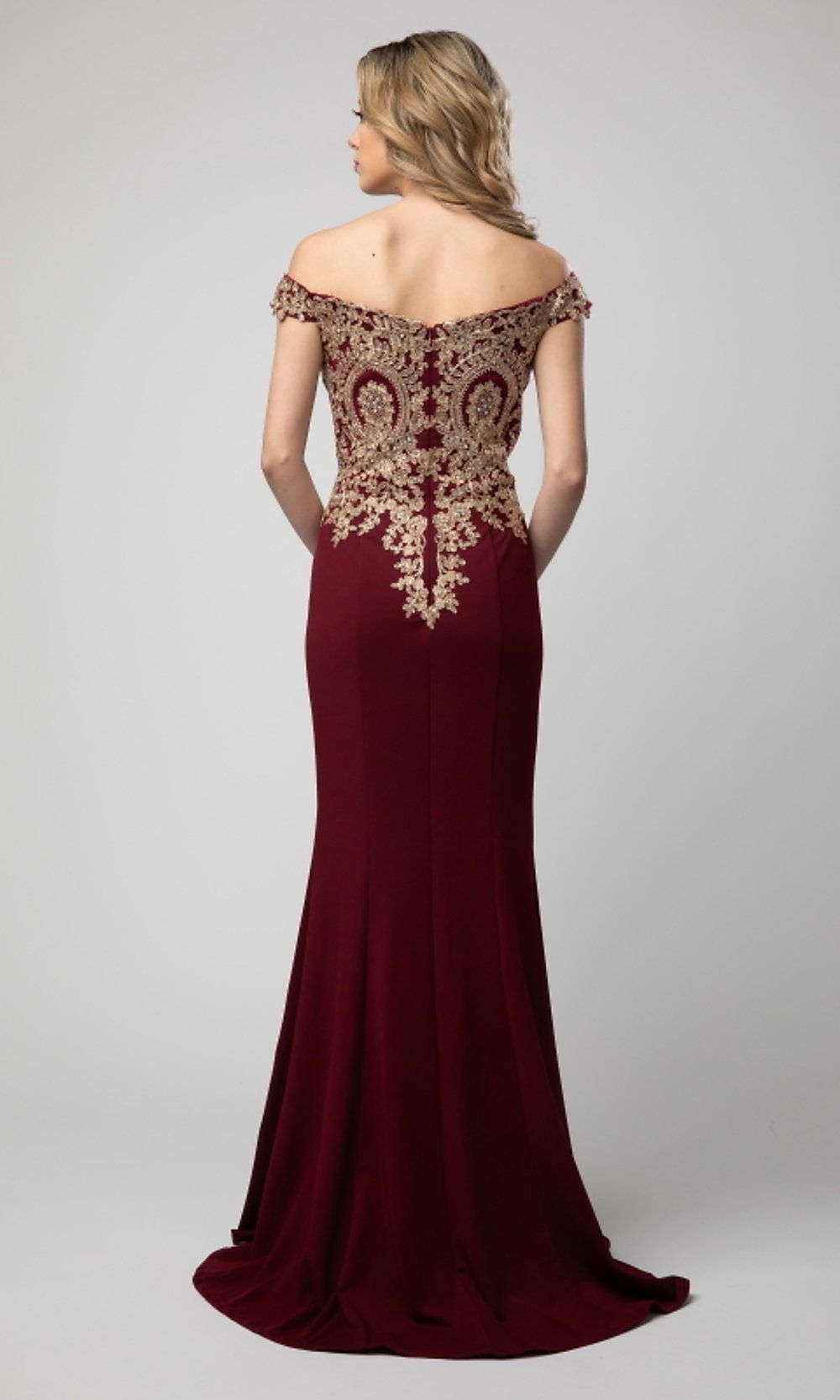Long Off-the-Shoulder Prom Dress with Embroidery sold by PromGirl product image thumbnail 2