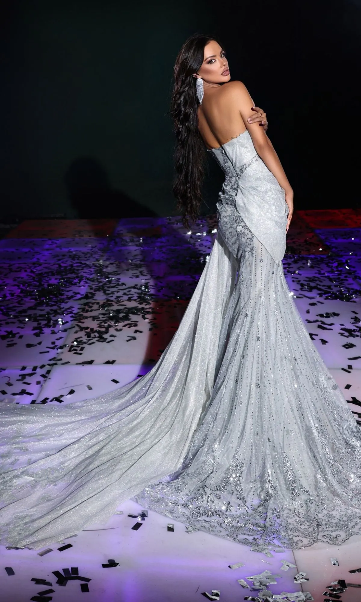 Silver Portia & Scarlett Evening Gown PS23928 sold by PromGirl product image thumbnail 2