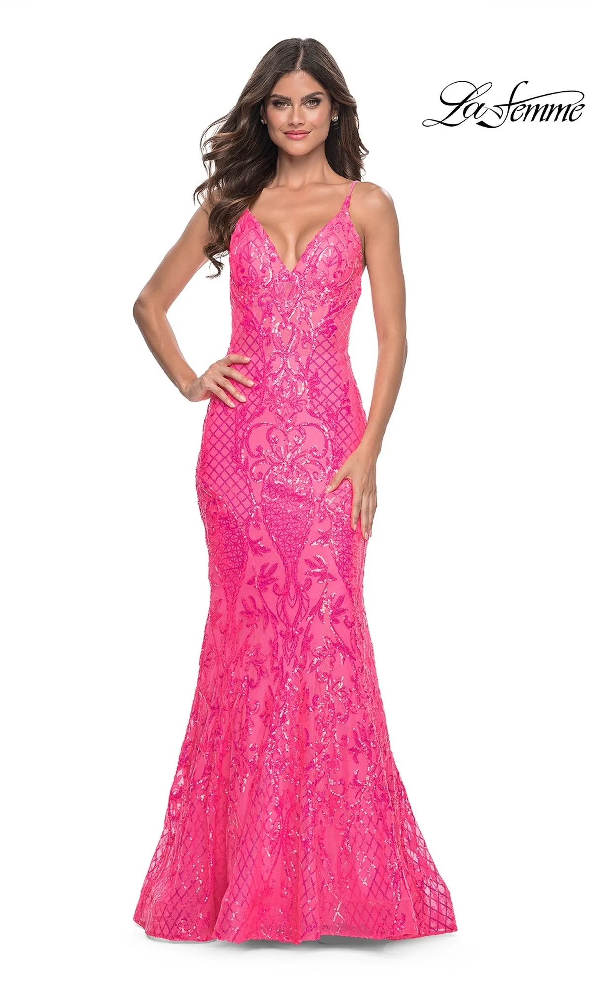 La Femme Long Sequin Mermaid Prom Dress 32337 sold by PromGirl product image thumbnail 4
