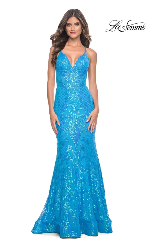 La Femme Long Sequin Mermaid Prom Dress 32337 sold by PromGirl