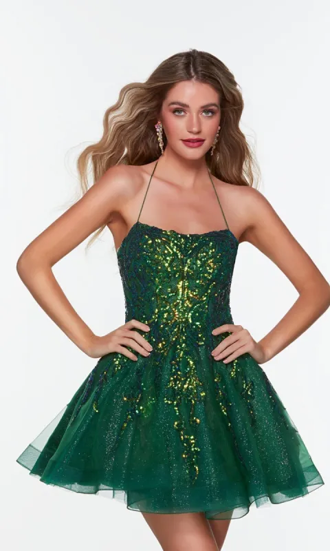 Short Pine Green Babydoll Homecoming Dress 3111 sold by PromGirl