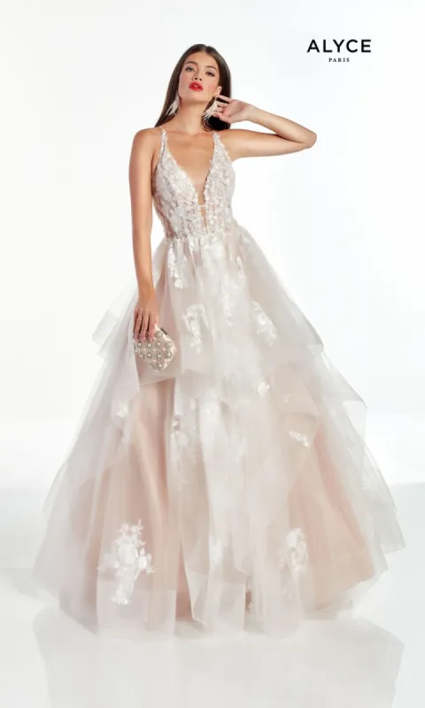Handkerchief Long White Prom Ball Gown 60903 made by PromGirl