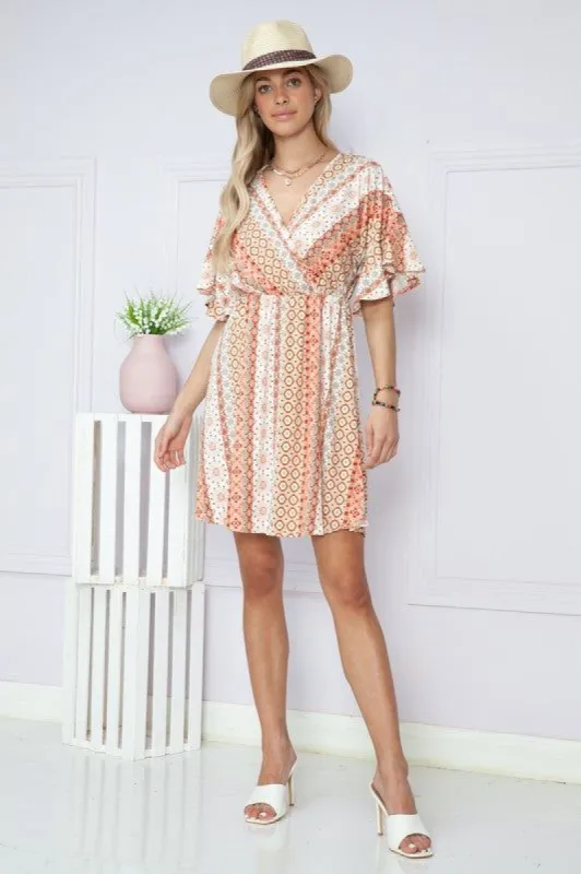 Short Sleeve Short Print Casual Sun Dress sold by PromGirl