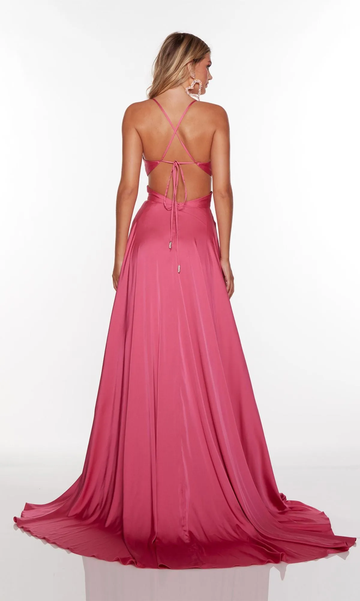 Open-Back Alyce Long Wrap Prom Dress with Cut Outs sold by PromGirl product image thumbnail 2