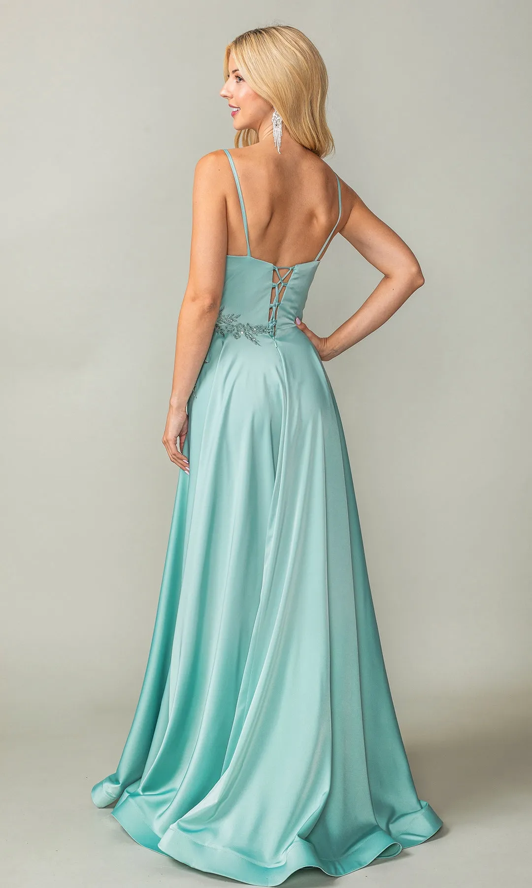 Lace-Up-Back Long A-Line Prom Dress 4391 sold by PromGirl product image thumbnail 5