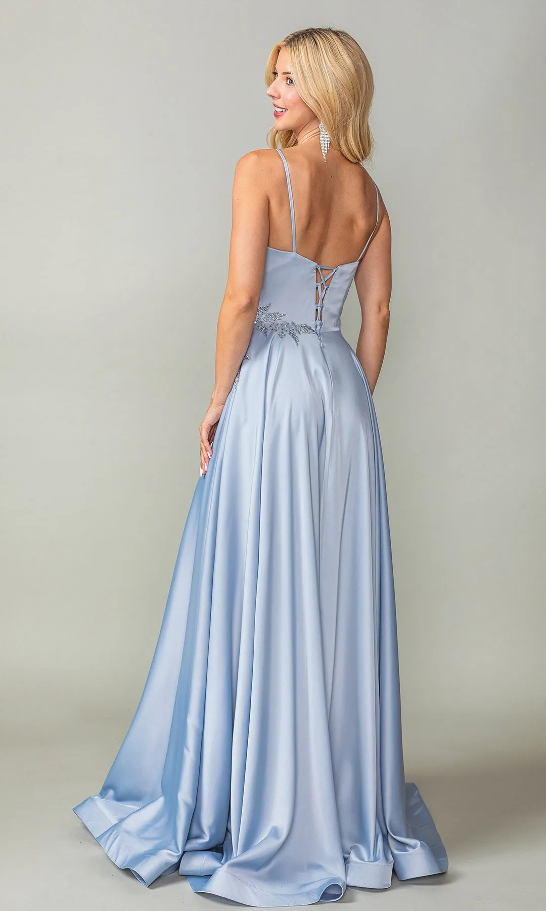 Lace-Up-Back Long A-Line Prom Dress 4391 sold by PromGirl product image thumbnail 2