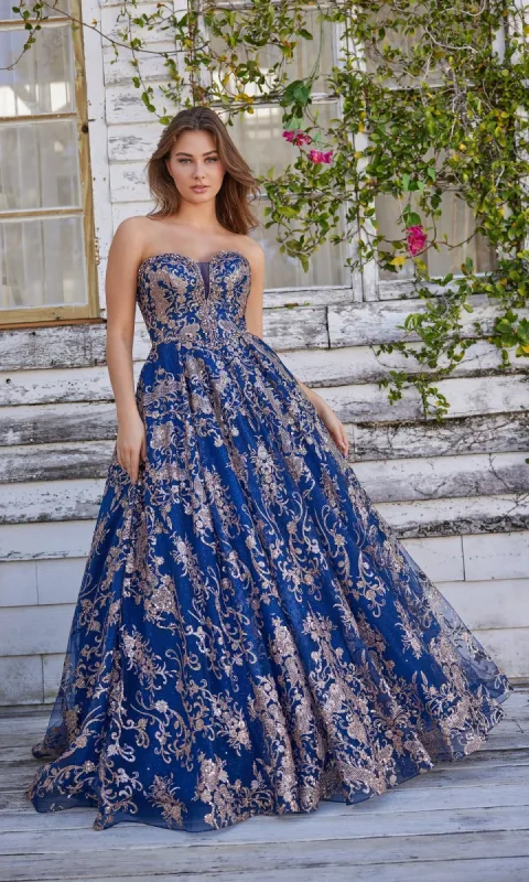 Colette Strapless Long Prom Ball Gown CL5101 sold by PromGirl