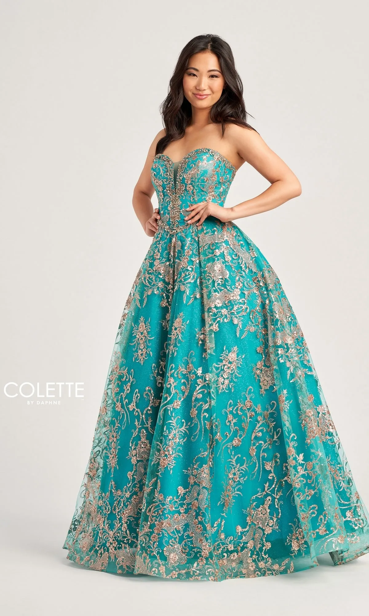 Colette Strapless Long Prom Ball Gown CL5101 sold by PromGirl product image thumbnail 3