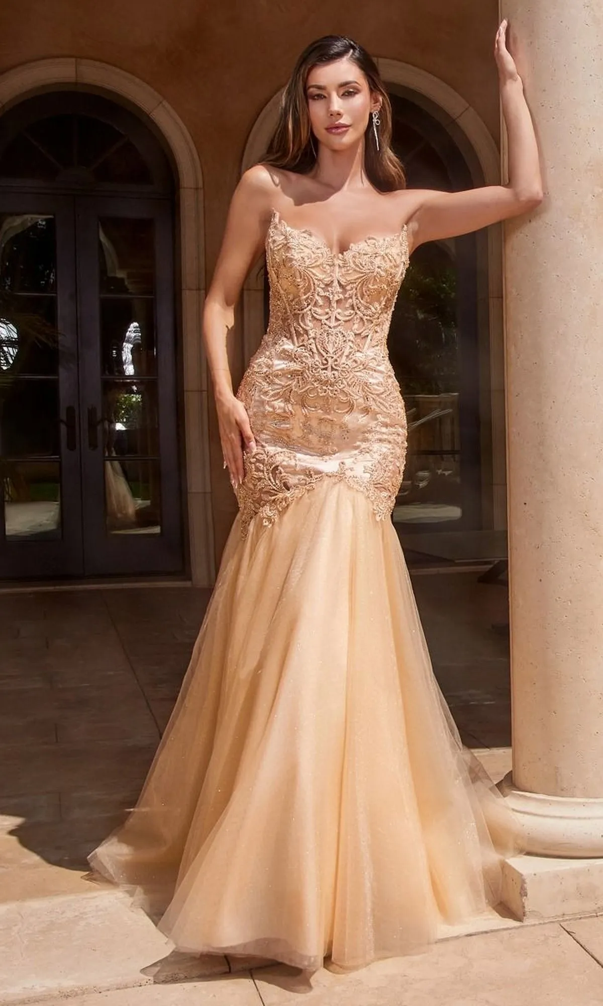 Strapless Long Lace Mermaid Prom Dress CDS482 sold by PromGirl product image thumbnail 3