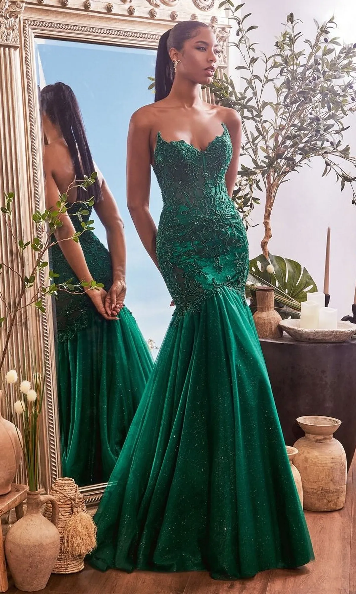Strapless Long Lace Mermaid Prom Dress CDS482 sold by PromGirl product image thumbnail 4