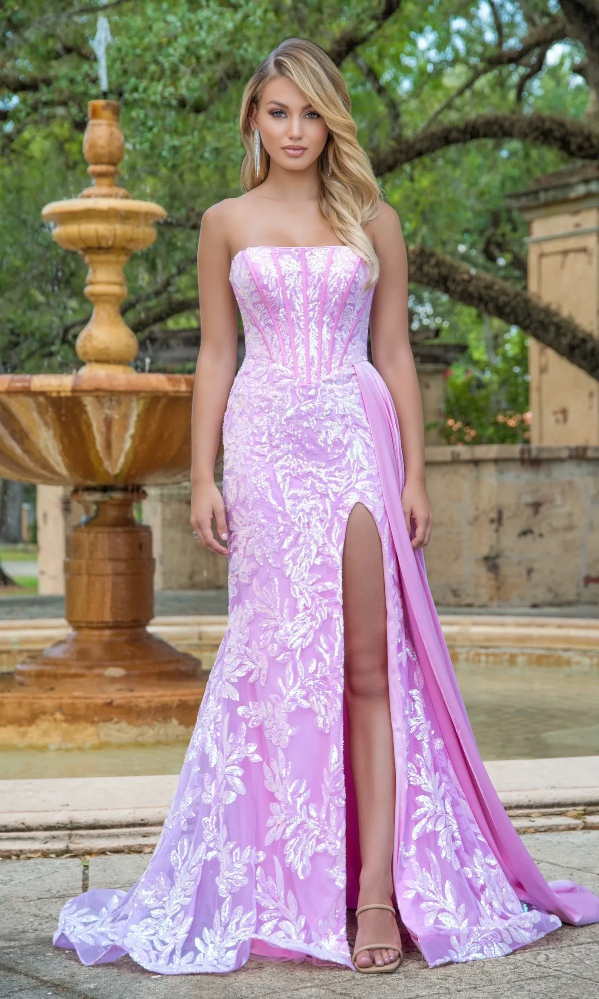 Ava Presley Strapless Sequin Long Prom Dress 28291 sold by PromGirl product image thumbnail 3