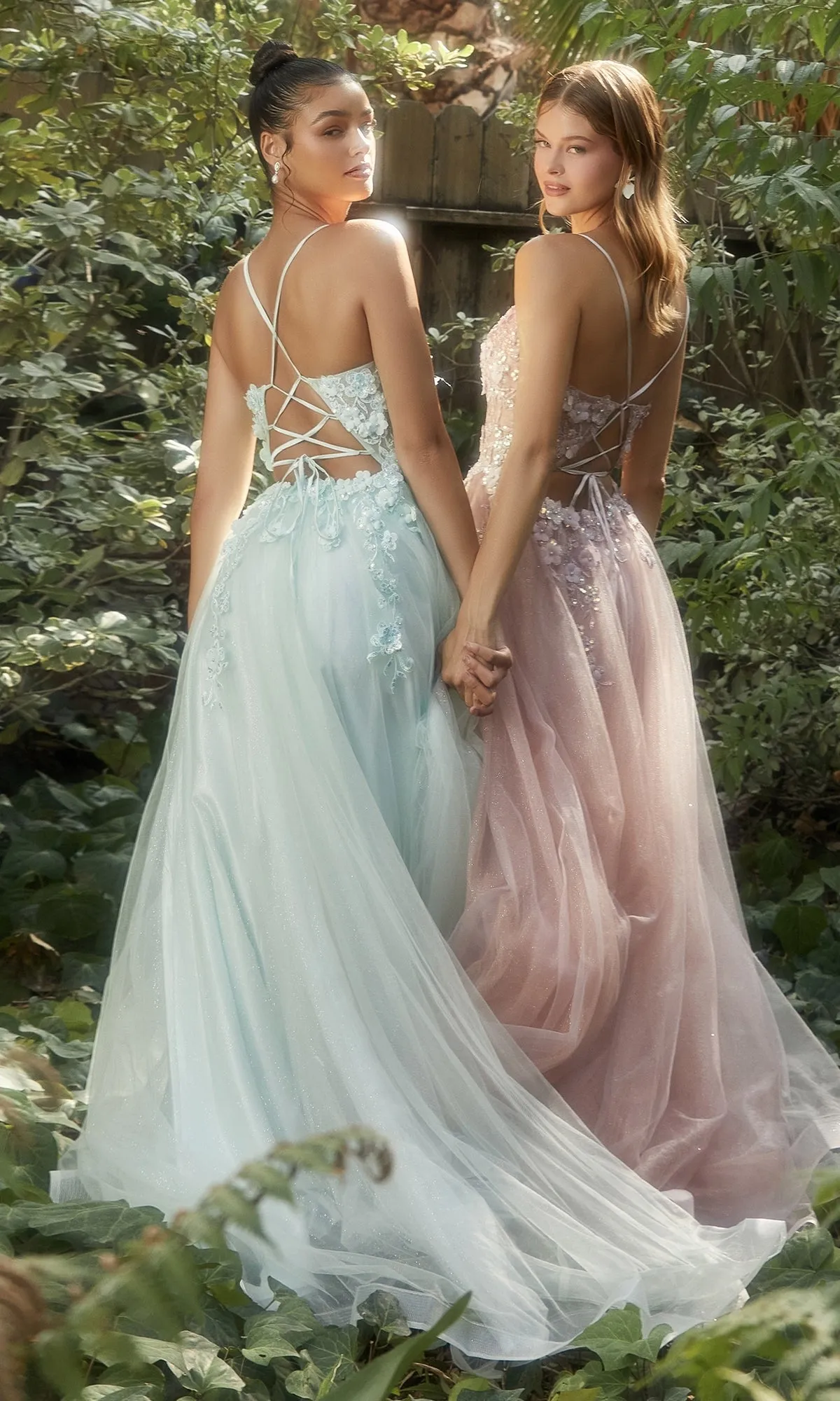 Flower-Embellished Long Tulle Prom Ball Gown A1142 sold by PromGirl product image thumbnail 2