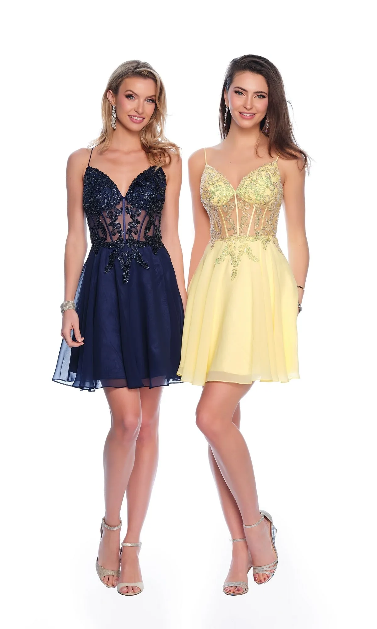 Dave & Johnny Short Chiffon Hoco Dress 11789 sold by PromGirl product image thumbnail 4
