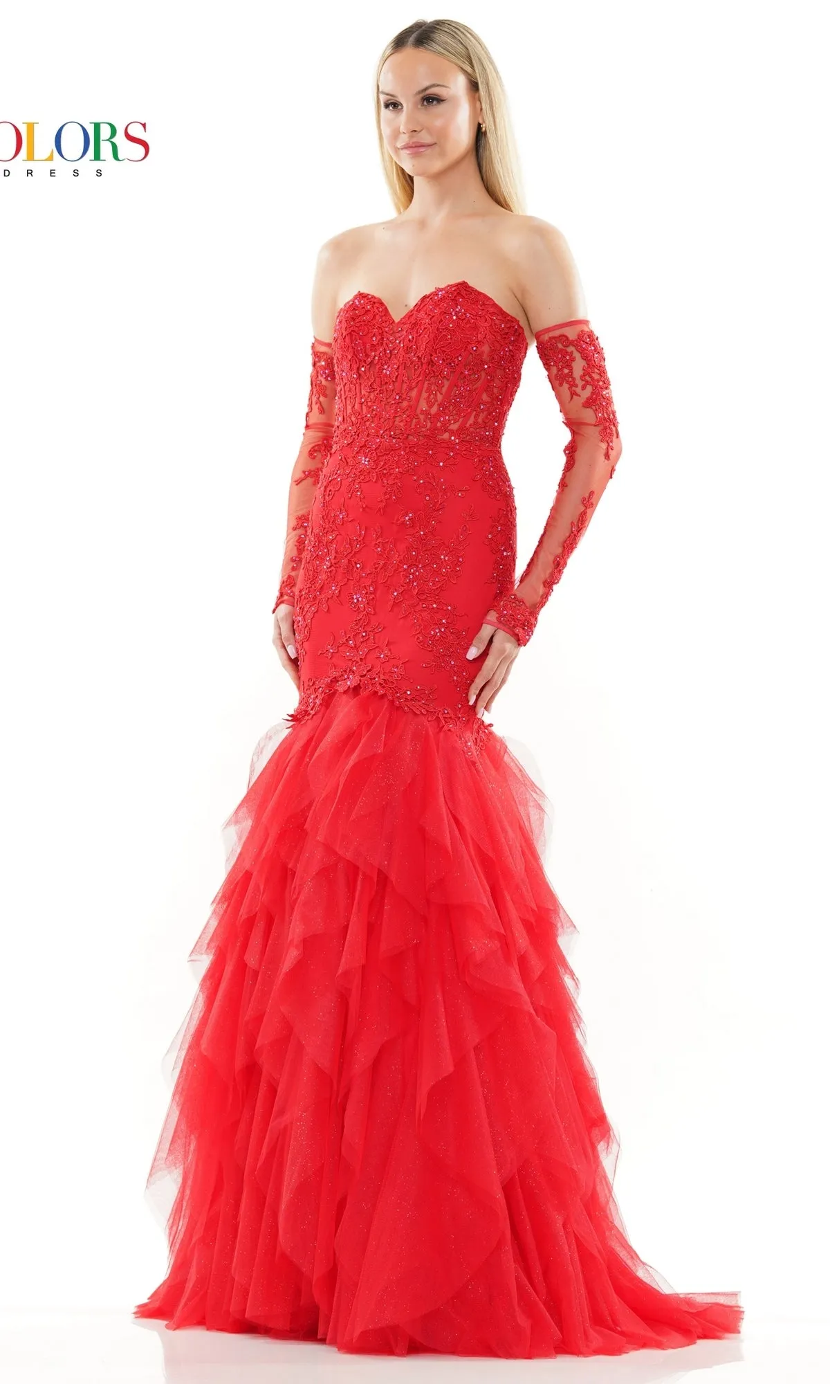 Strapless Long Glitter Mermaid Prom Dress 3204 sold by PromGirl product image thumbnail 5