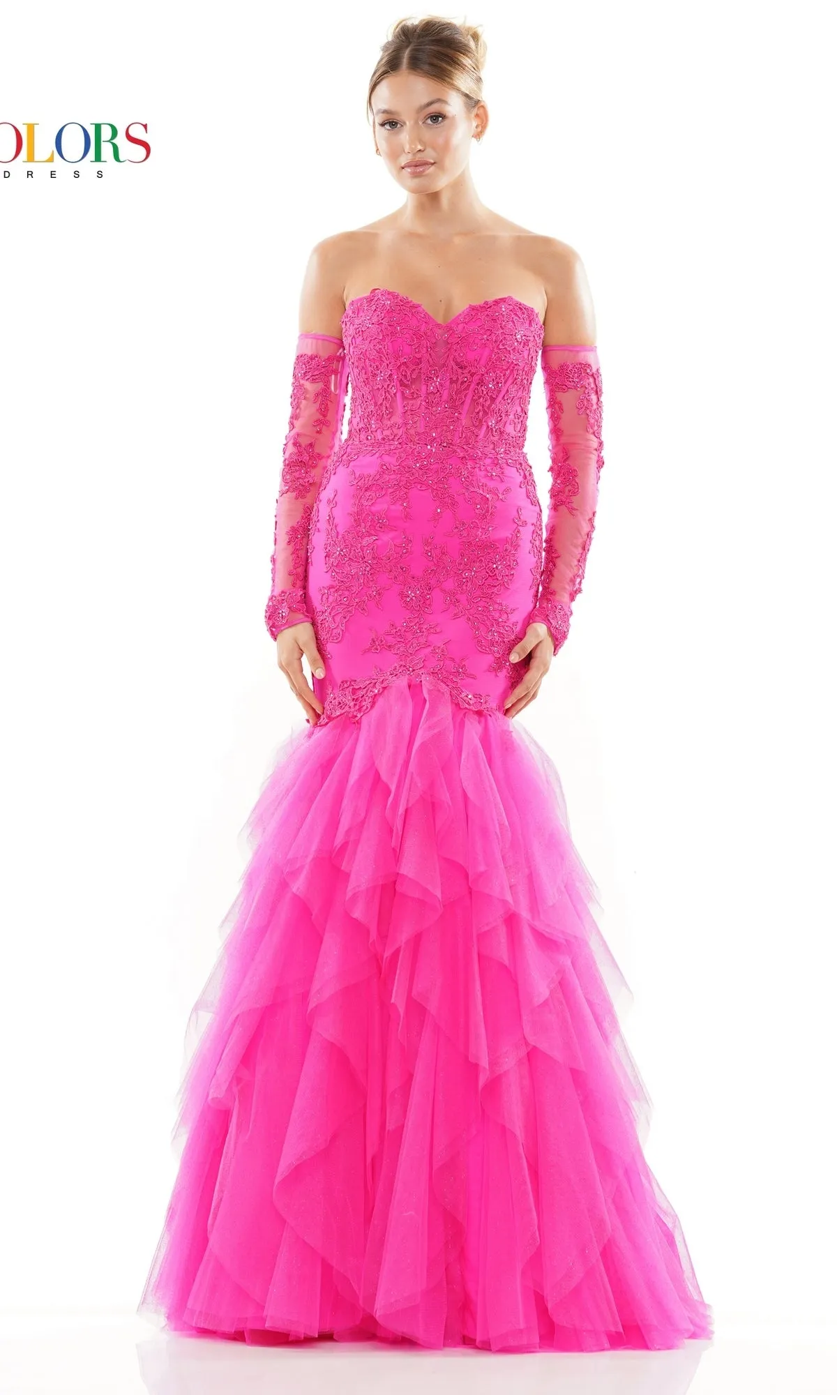 Strapless Long Glitter Mermaid Prom Dress 3204 sold by PromGirl product image thumbnail 3