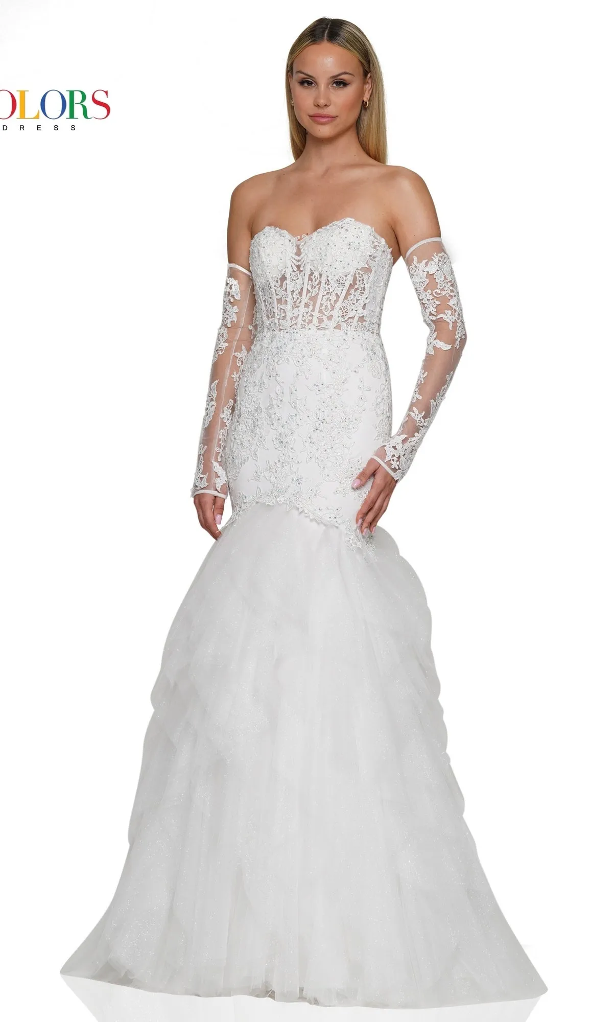 Strapless Long Glitter Mermaid Prom Dress 3204 sold by PromGirl product image thumbnail 4