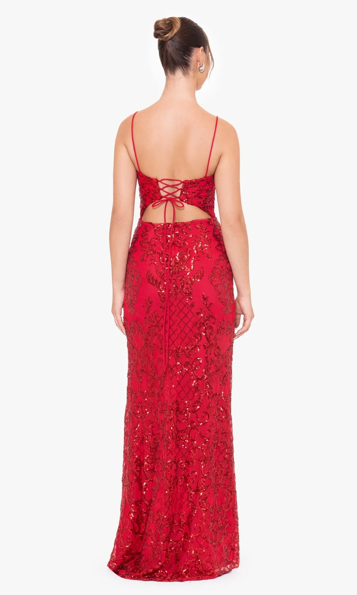 Sequin-Print Square-Neck Long Prom Dress 3910BN sold by PromGirl product image thumbnail 2