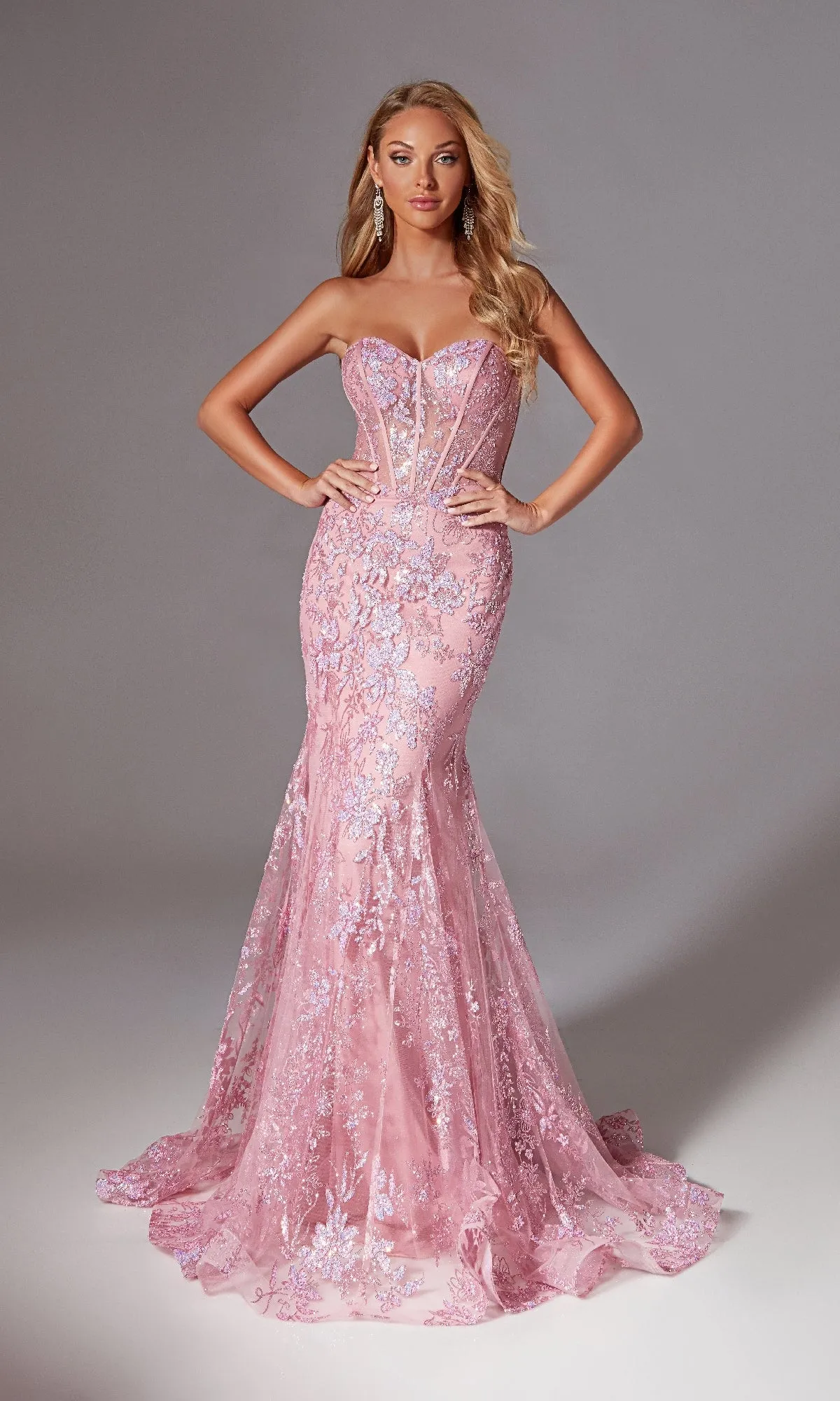Sparkly Long Mermaid Prom Dress: Aerie Couture 204 sold by PromGirl