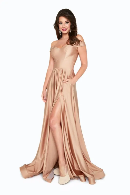 Long A-Line Prom Dress with Pockets: Atria 6531H sold by PromGirl