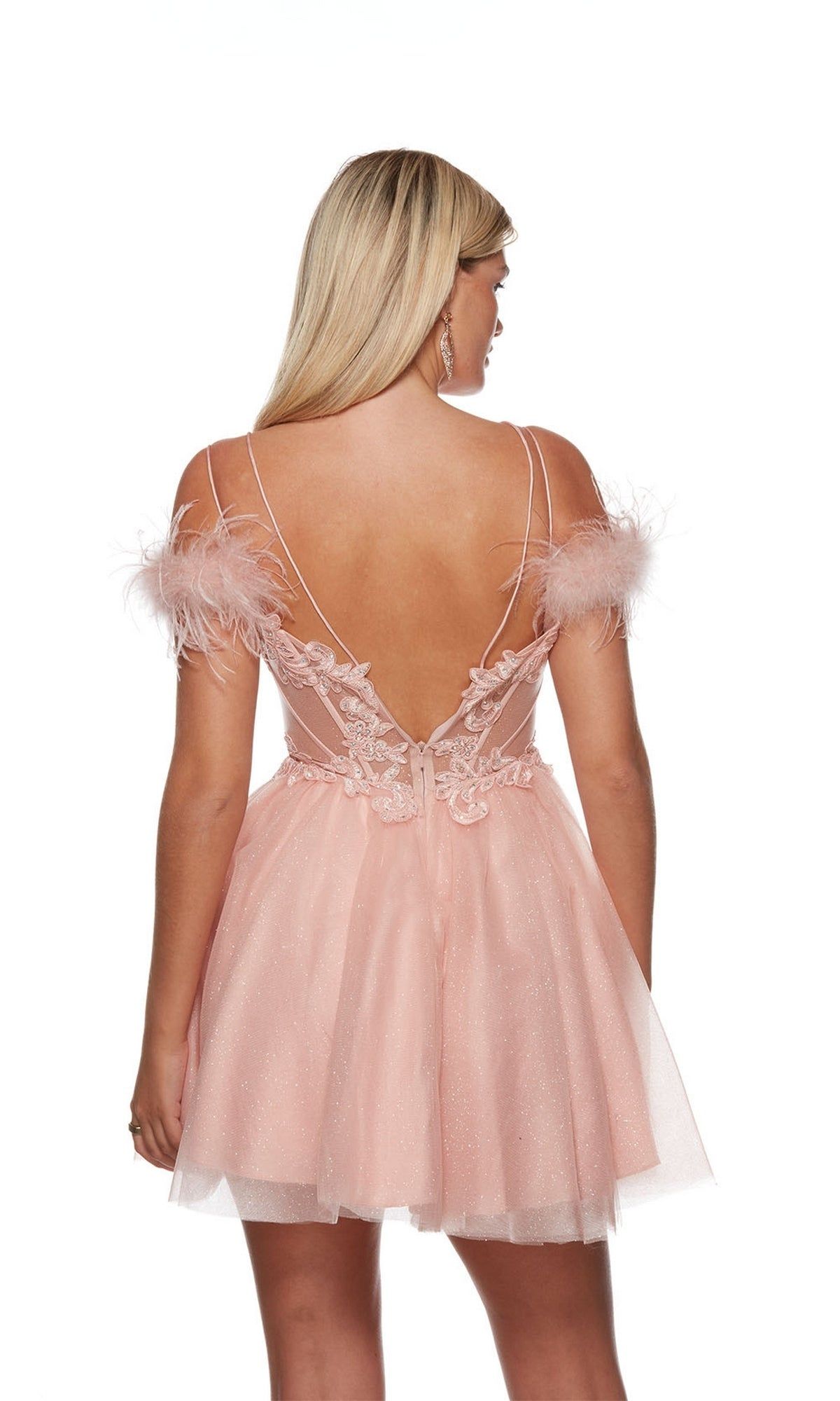 French Pink Short Babydoll Homecoming Dress 3129 sold by PromGirl product image thumbnail 2