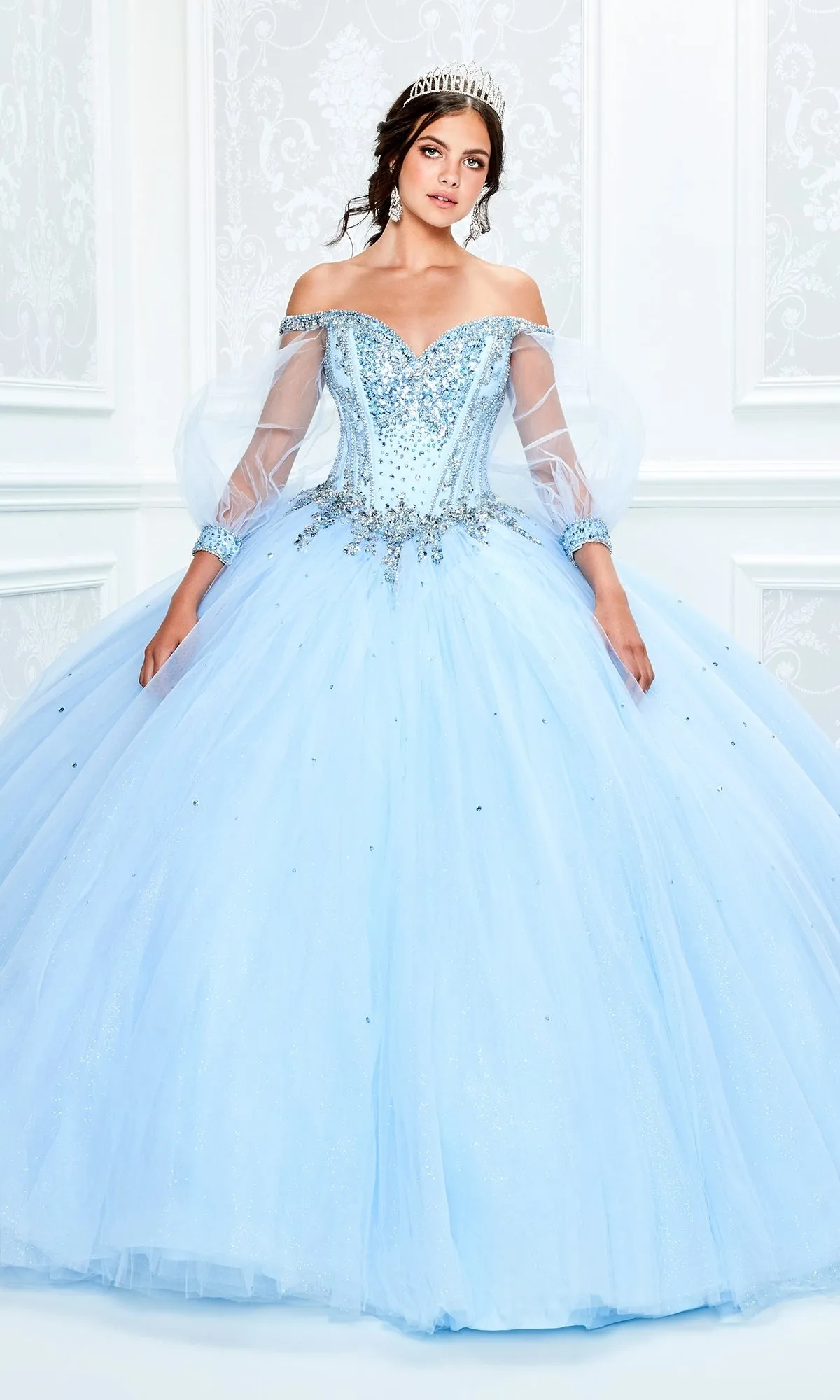 Princesa Light Blue Quinceañera Dress PR11937 sold by PromGirl