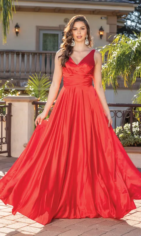 Wrap-Bodice Long A-Line Prom Dress with Corset sold by PromGirl