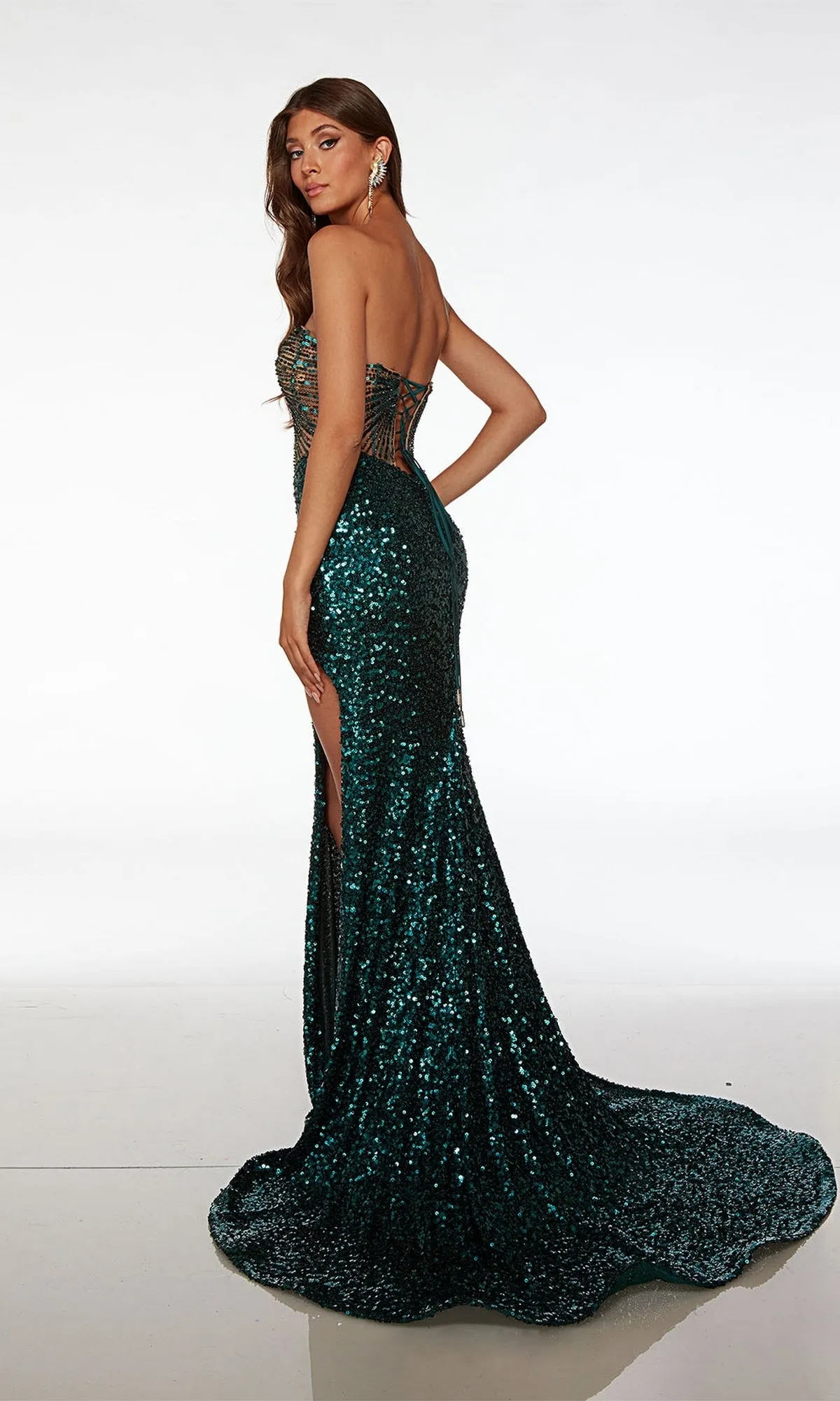 Alyce Strapless Sheer-Bodice Sequin Prom Dress 61573 sold by PromGirl product image thumbnail 2