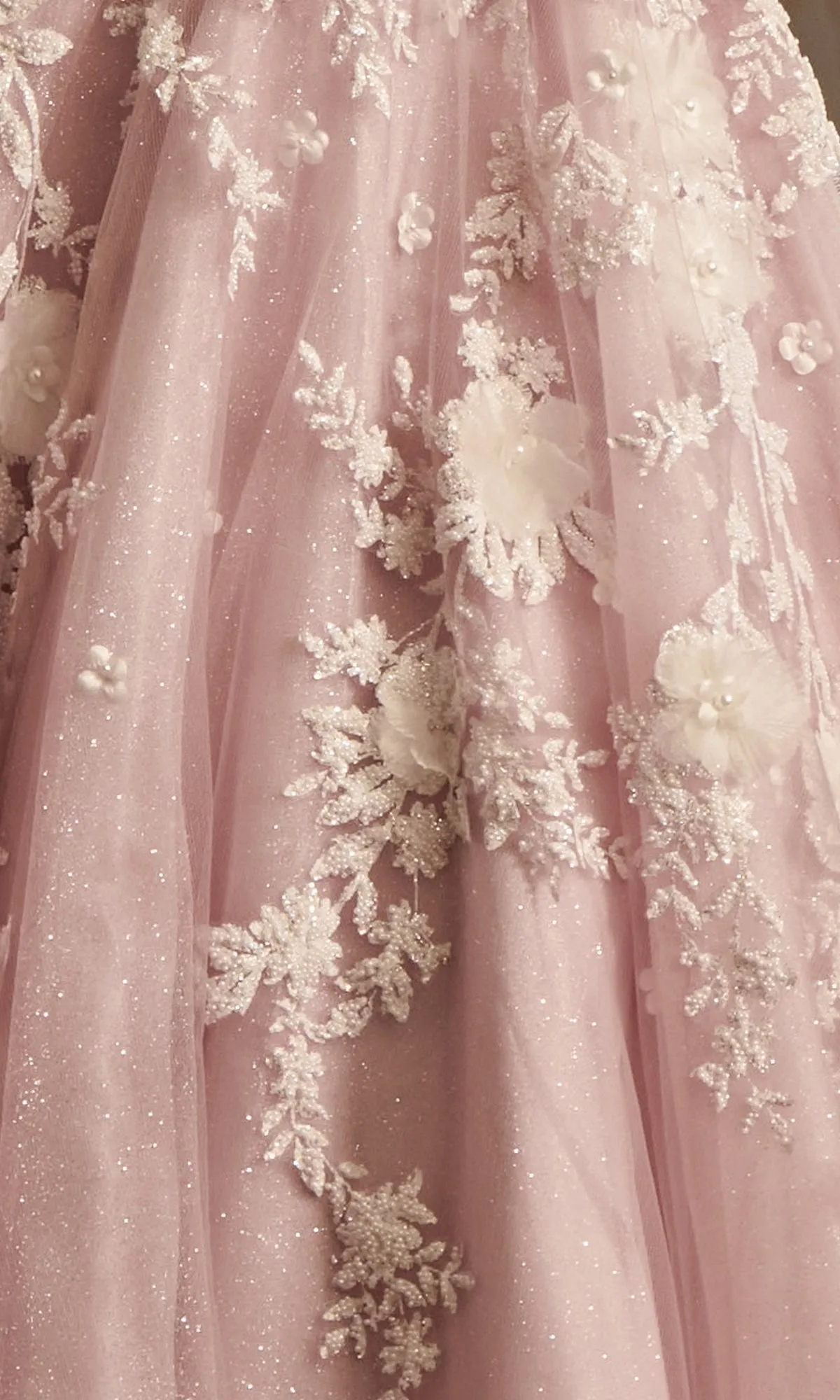 Plunging V-Neck Long Floral Prom Ball Gown A1028 sold by PromGirl product image thumbnail 4