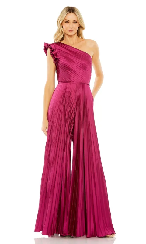 One-Shoulder Pleated Long Prom Jumpsuit 27458 sold by PromGirl