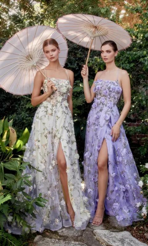 Backless Floral Long Pastel A-Line Prom Dress A1138 sold by PromGirl