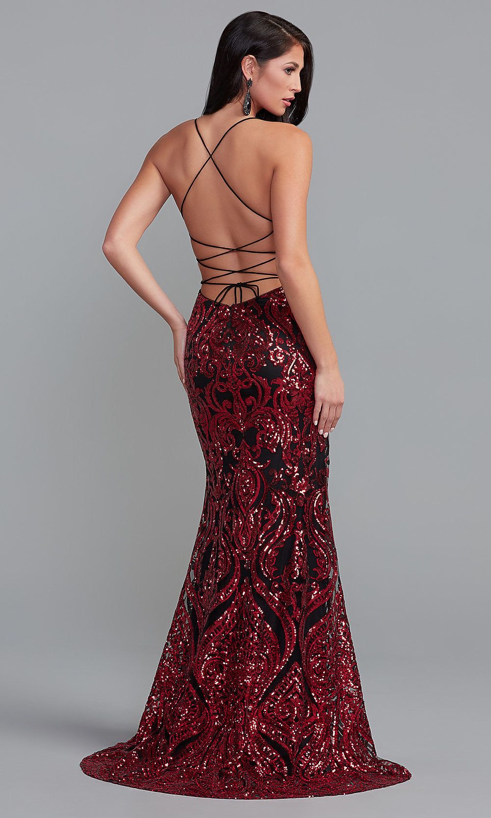 Sequin Long Strappy-Back Prom Dress by PromGirl sold by PromGirl product image thumbnail 4