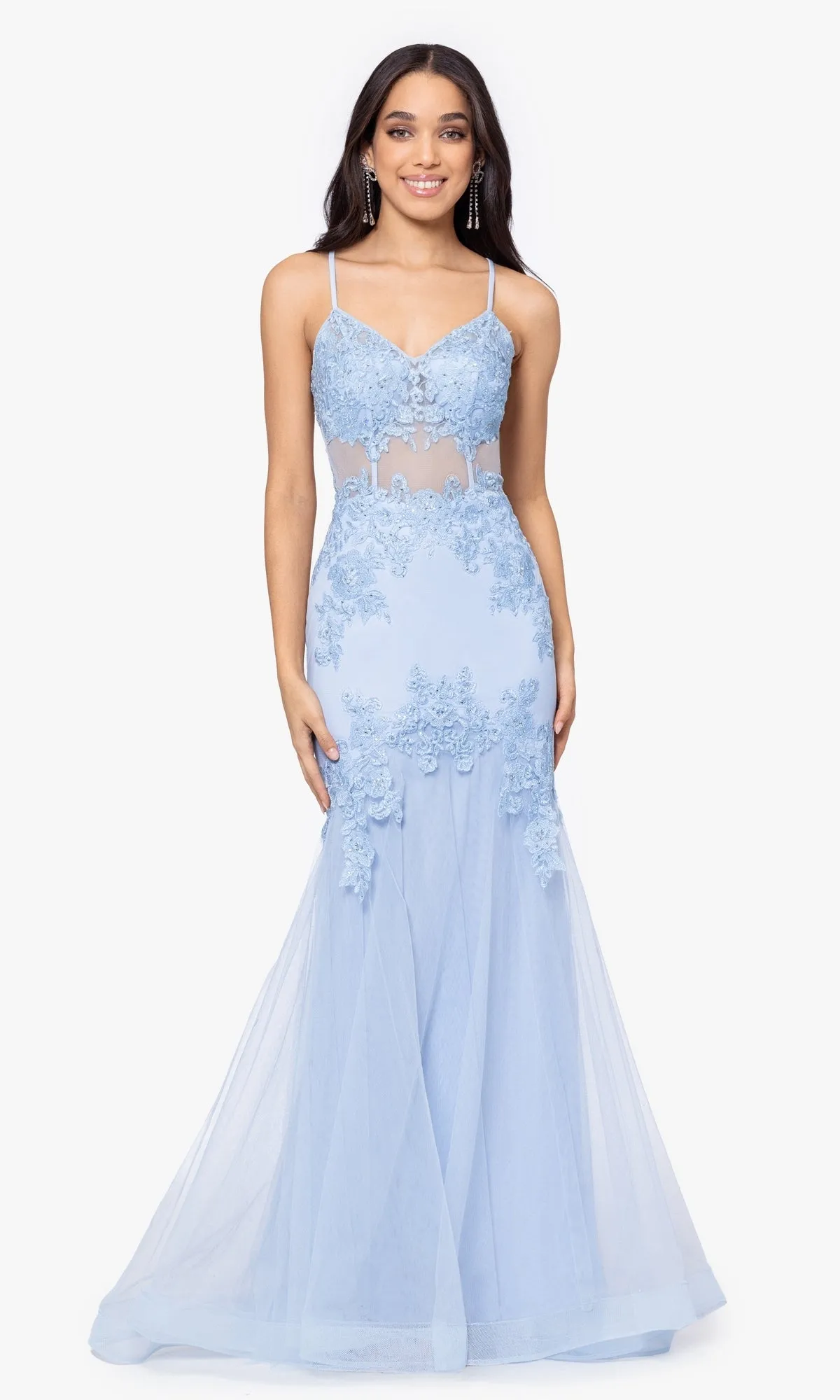 Blondie Nites Long Mermaid Prom Dress 3448BN sold by PromGirl product image thumbnail 5