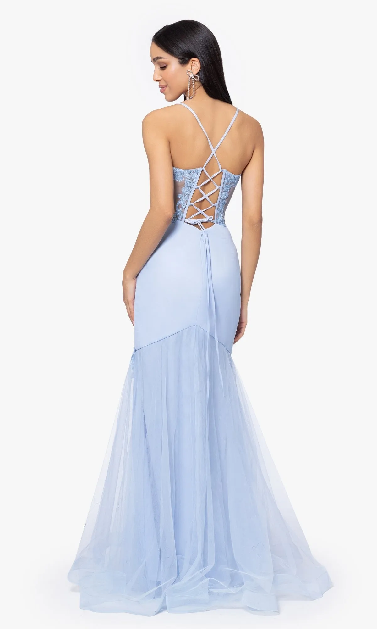 Blondie Nites Long Mermaid Prom Dress 3448BN sold by PromGirl product image thumbnail 4