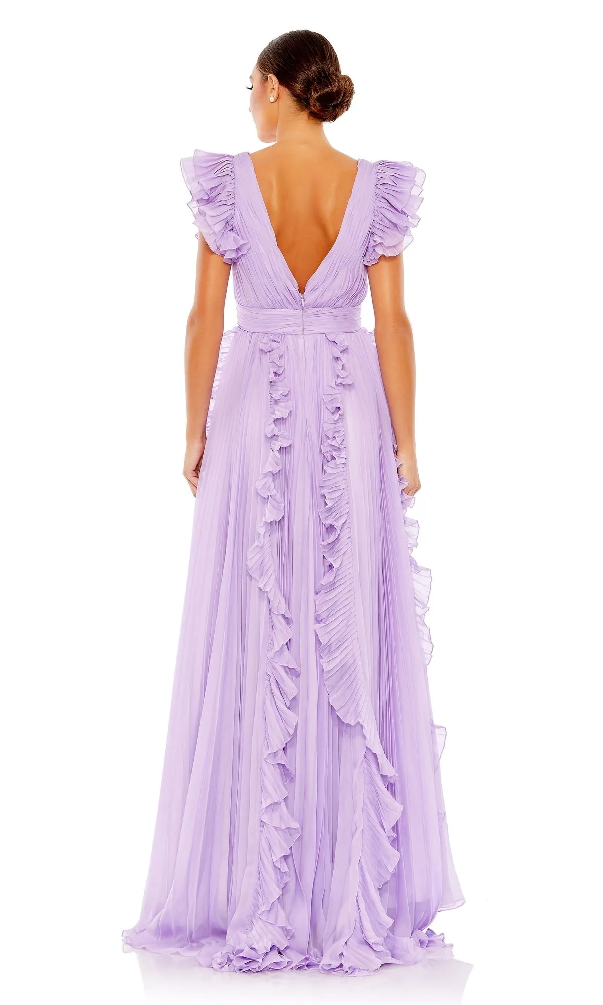 Mac Duggal Ruffle-Sleeve Long Formal Dress 49539 sold by PromGirl product image thumbnail 2