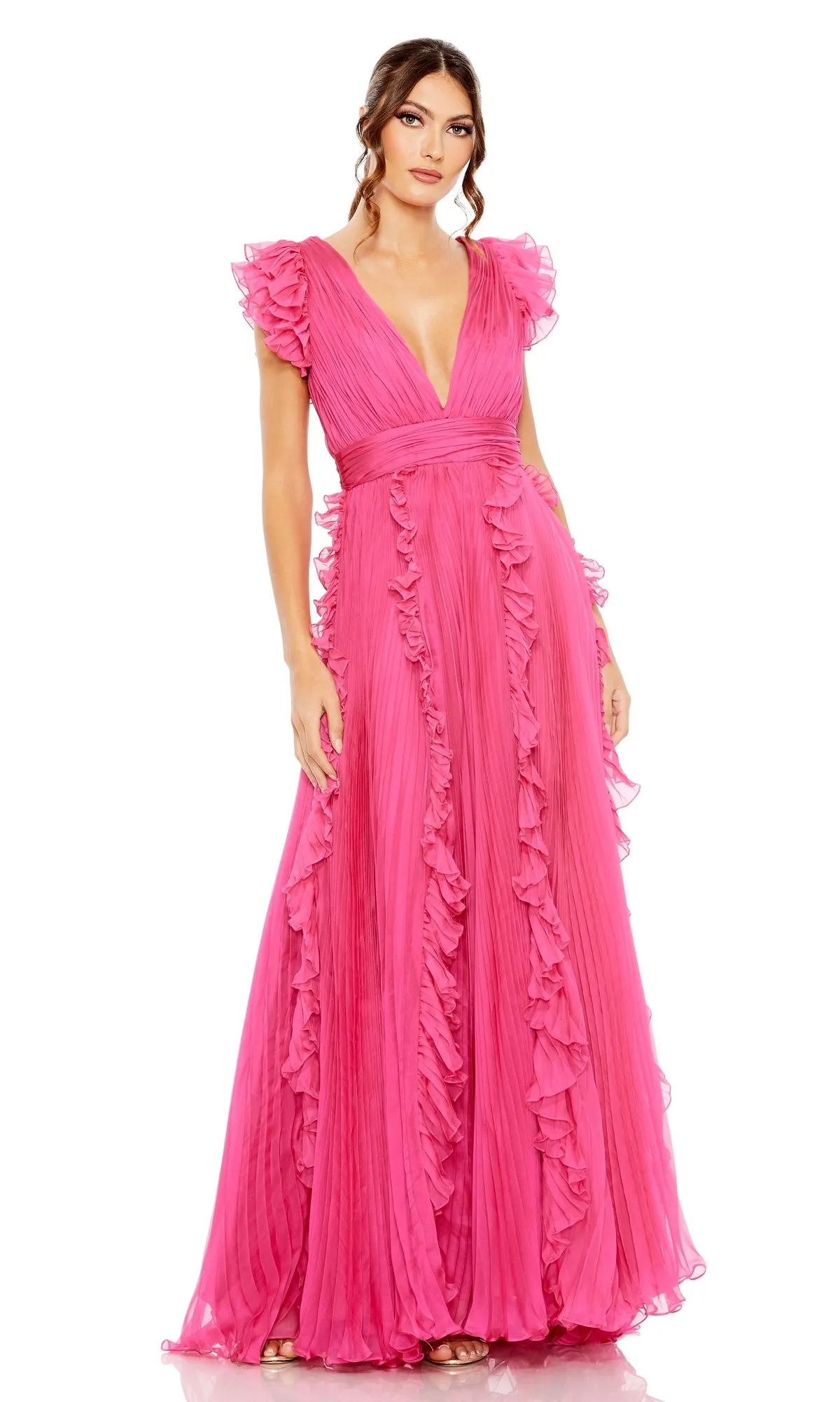 Mac Duggal Ruffle-Sleeve Long Formal Dress 49539 sold by PromGirl product image thumbnail 4