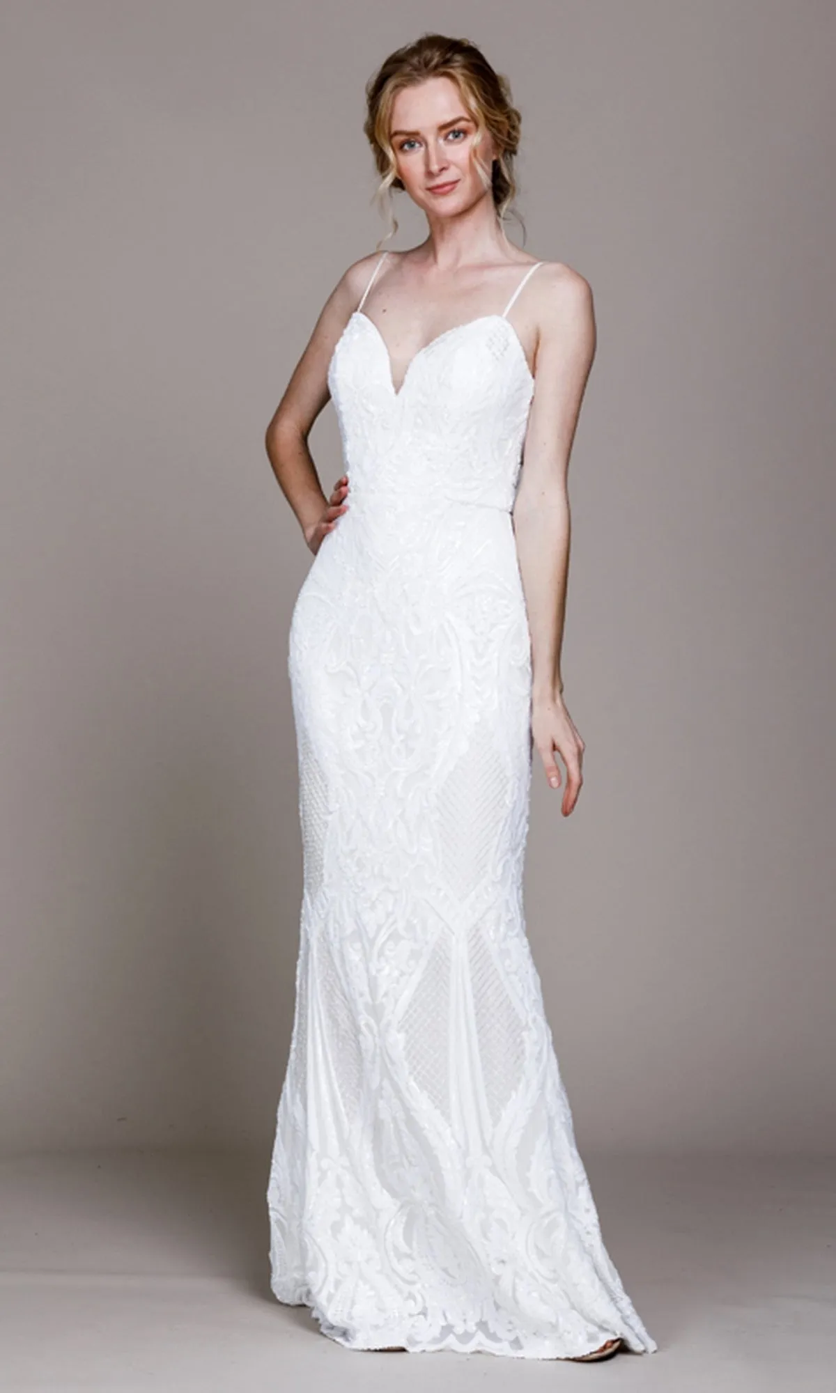 Sequin-Print Sleek Long Prom Dress 791 sold by PromGirl product image thumbnail 5