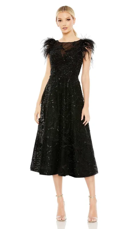 Black Sequin Wedding Guest Dress: Mac Duggal 20400 sold by PromGirl