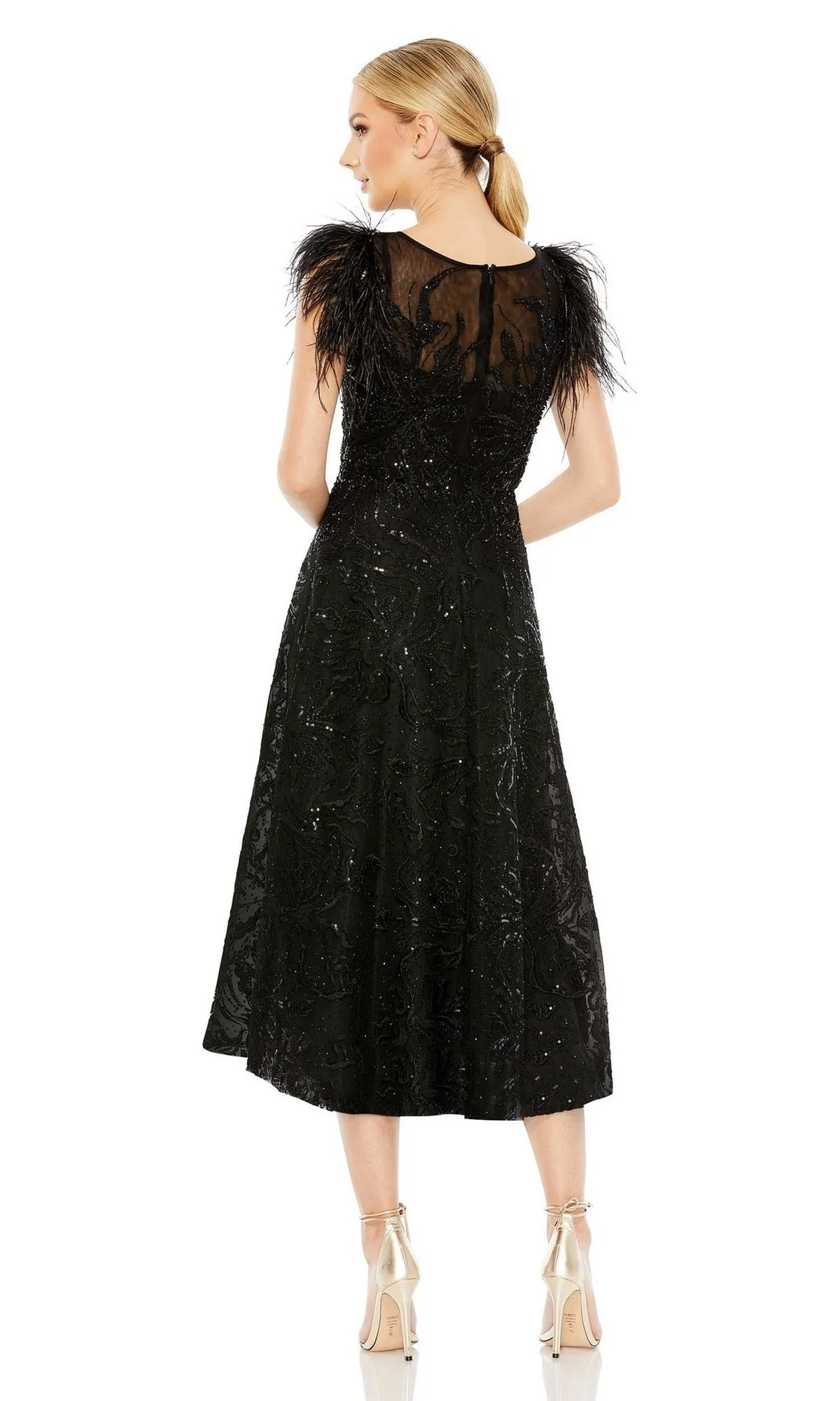 Black Sequin Wedding Guest Dress: Mac Duggal 20400 sold by PromGirl product image thumbnail 2
