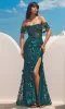 Off-the-Shoulder Long Glitter Prom Dress J832 sold by PromGirl